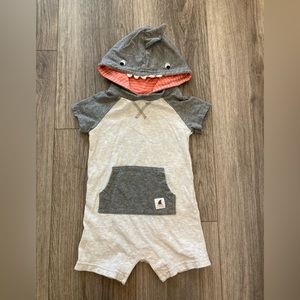 Carters size 12 months hooded shark romper